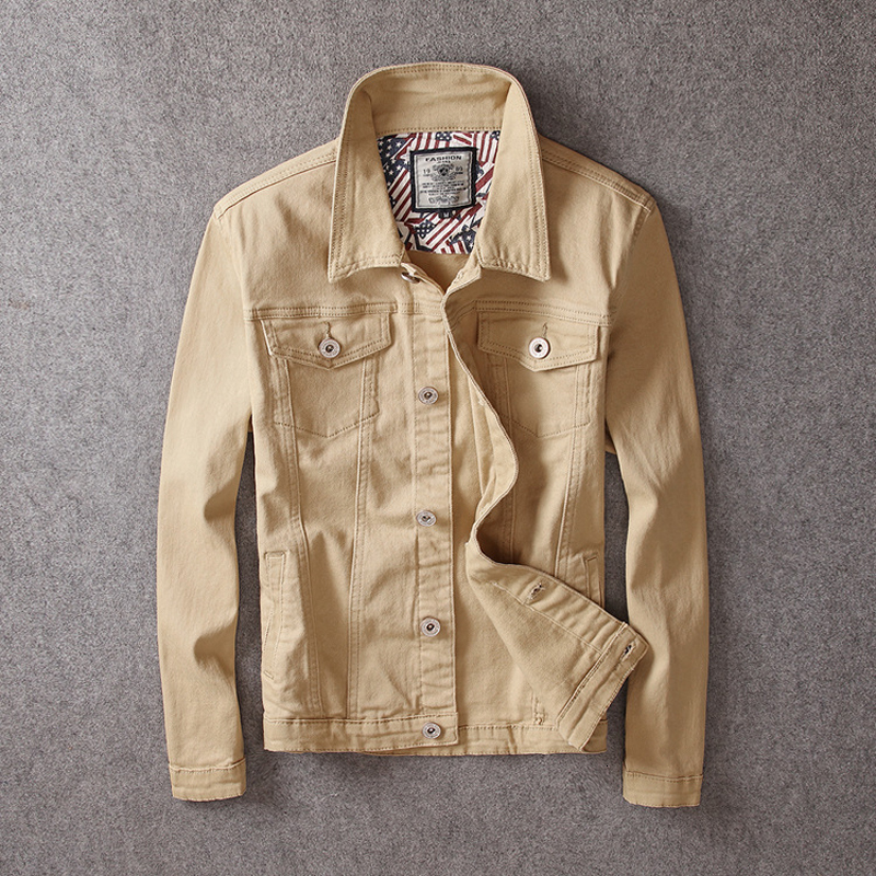 2021 New Korean Style Fashion Jackets Khaki Black White Red Green Casual Denim Jacket Men Cotton Coats Simple Designer Chaqueta Homme R002
2021 New Korean Style Fashion Jackets Khaki Black White Red Green Casual Denim Jacket Men Cotton Coats Simple Designer Chaqueta Homme R002