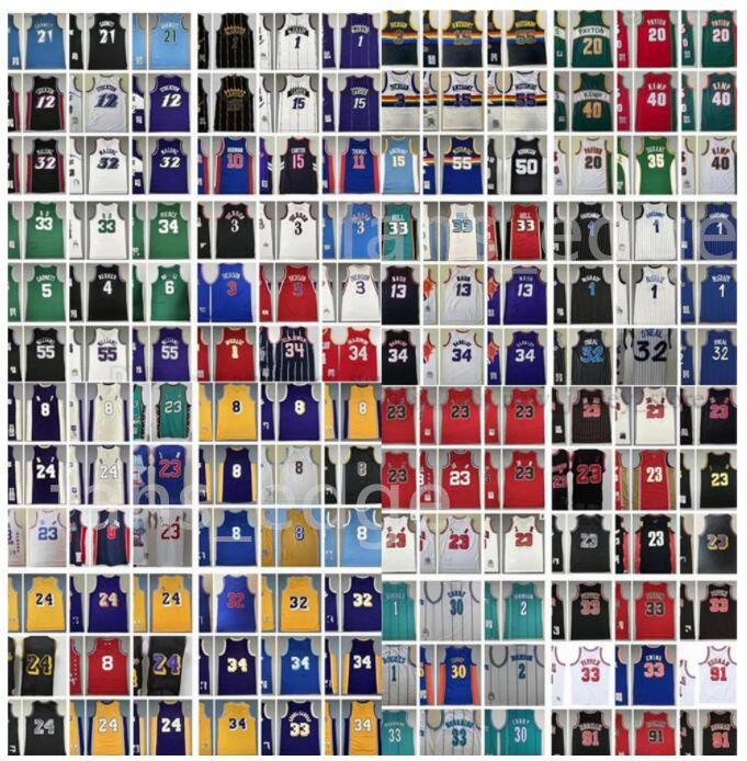 

Mitchell Ness Retro Michael Stitched Basketball Iverson Pippen Rodman McGrady Garnett Malone Mutombo Bibby Stockton Kemp Payton Barkley Nash Classic MJ Jersey, As picture