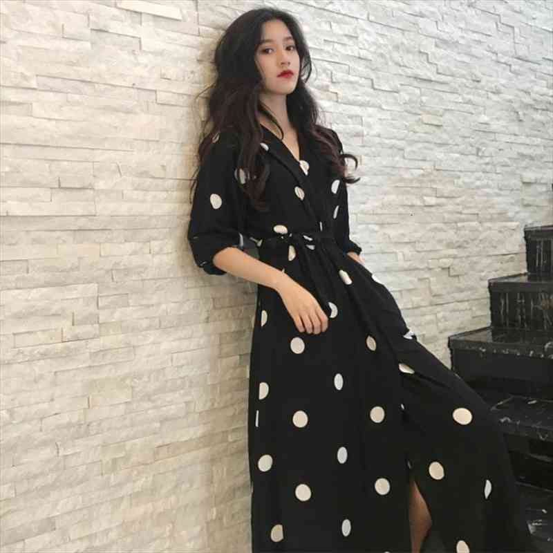 Superaen Summer Elegant Womens Long Dress Korean Style Fashion V-neck Ladies Casual Half Sleeve Dot Female, Black;gray
Superaen Summer Elegant Womens Long Dress Korean Style Fashion V-neck Ladies Casual Half Sleeve Dot Female, Black;gray