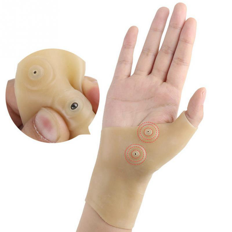 Magnetic Therapy Gloves Wrist Brace Hand Thumb Support Gloves Silicone Gel Massage Pain Relief Gloves