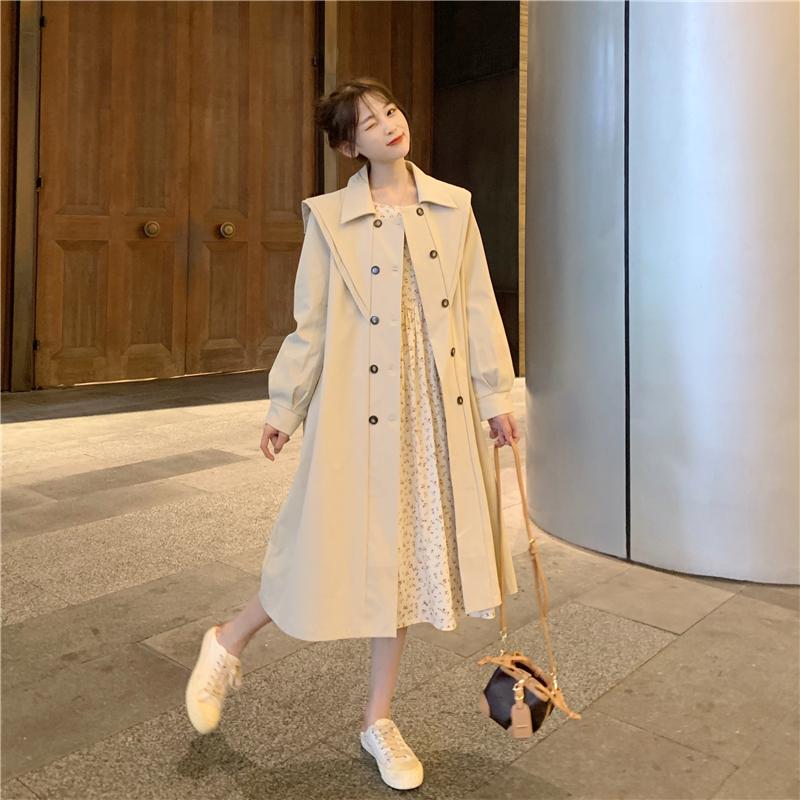 2021 Spring New Women' British Windbreaker Large Size Loose Double-breasted Goddess Fan Temperament Casual Wild Popular Jacket, Beige
2021 Spring New Women' British Windbreaker Large Size Loose Double-breasted Goddess Fan Temperament Casual Wild Popular Jacket, Beige
