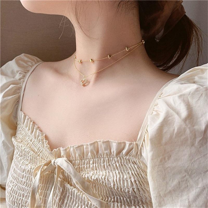 2020 Double layer Chain Heart Choker Necklace For Women Gold Chain Korean Style Collar Female Chocker Fashion Aesthetic Jewelry
2020 Double layer Chain Heart Choker Necklace For Women Gold Chain Korean Style Collar Female Chocker Fashion Aesthetic Jewelry
