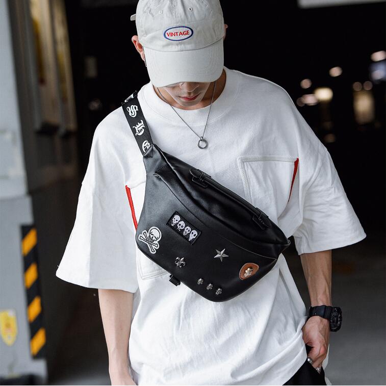 wholesale men handbag street trend rivet punk shoulder bag mens fashion leather chest bags outdoor leisure leatherss back cycling handbags, Black
wholesale men handbag street trend rivet punk shoulder bag mens fashion leather chest bags outdoor leisure leatherss back cycling handbags, Black