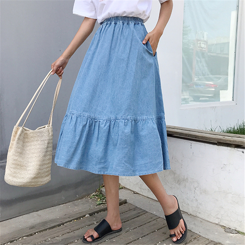 Neophil 2020 Preppy Style Women Denim Mid-Calf Skirts High Waist Plus Size Faldas Larga Women Button Jean School Skirt S1731 T200712
Neophil 2020 Preppy Style Women Denim Mid-Calf Skirts High Waist Plus Size Faldas Larga Women Button Jean School Skirt S1731 T200712