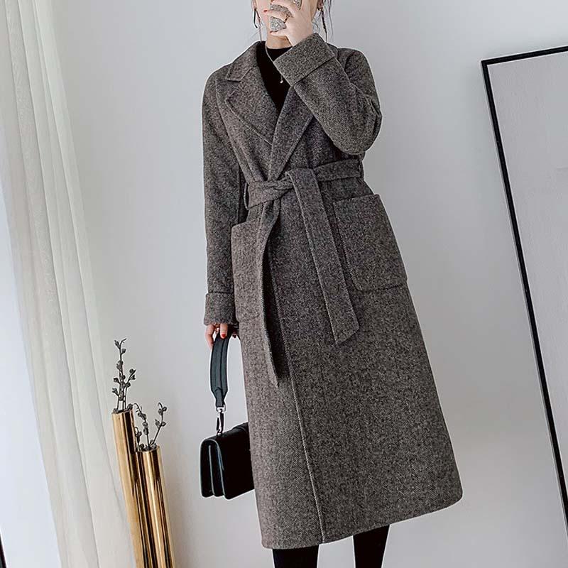 Women Fashion Turn-down Collar Wool Coats Long Winter Warm Thick Long Sleeves Sashes Belts Overcoats Korean Overcoats Jackets, Blue
Women Fashion Turn-down Collar Wool Coats Long Winter Warm Thick Long Sleeves Sashes Belts Overcoats Korean Overcoats Jackets, Blue