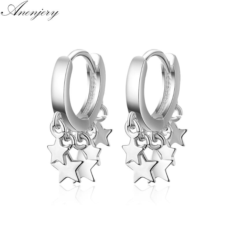 Anenjery 2020 New Trendy Star Tassel Earrings For Women 925 Sterling Silver Earrings oorbellen pendientes S-E752