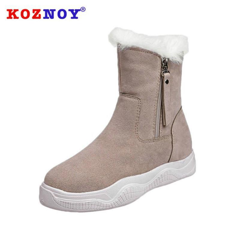 Koznoy Women Boots Short Tube Frosted Leather Dropshipping Fall Winter Plus Velvet Warm Fashion Breathable Slip Cotton Shoes, Black
Koznoy Women Boots Short Tube Frosted Leather Dropshipping Fall Winter Plus Velvet Warm Fashion Breathable Slip Cotton Shoes, Black