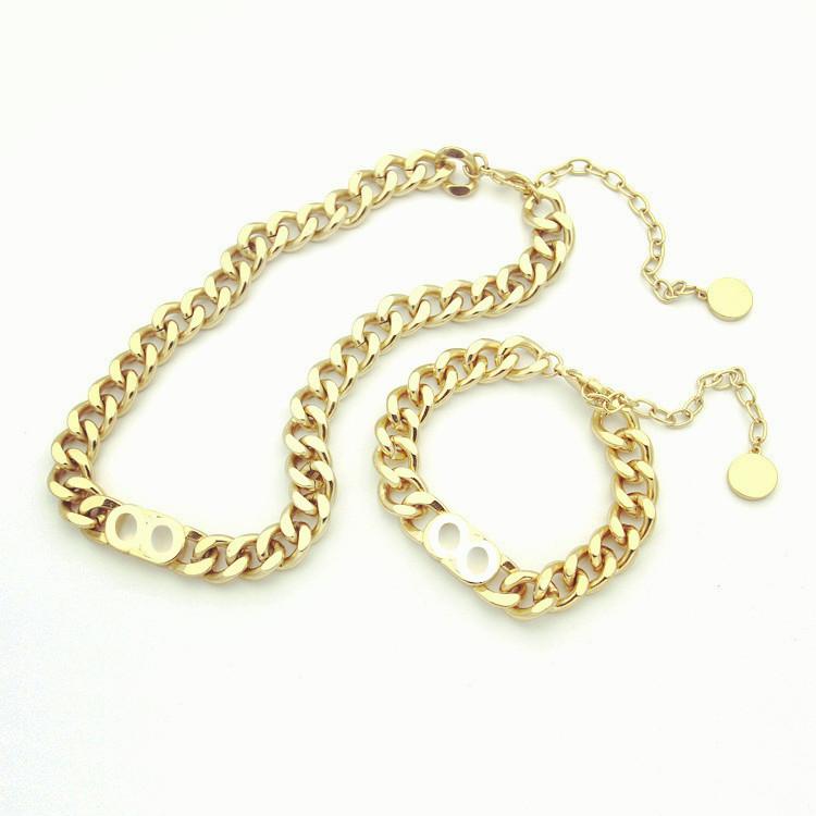 Fashion stainless steel letter 14k gold cuban link chain necklace bracelet for mens and women Party lovers gift hip hop jewelry
Fashion stainless steel letter 14k gold cuban link chain necklace bracelet for mens and women Party lovers gift hip hop jewelry