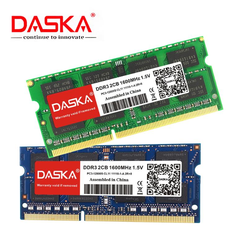 DASKA Laptop ram DDR3 2GB 4GB 8GB 1600/1333 MHz SO-DIMM DDR 3 Notebook Memory 204pin 1.35V-1.5V Lifetime Warranty
DASKA Laptop ram DDR3 2GB 4GB 8GB 1600/1333 MHz SO-DIMM DDR 3 Notebook Memory 204pin 1.35V-1.5V Lifetime Warranty