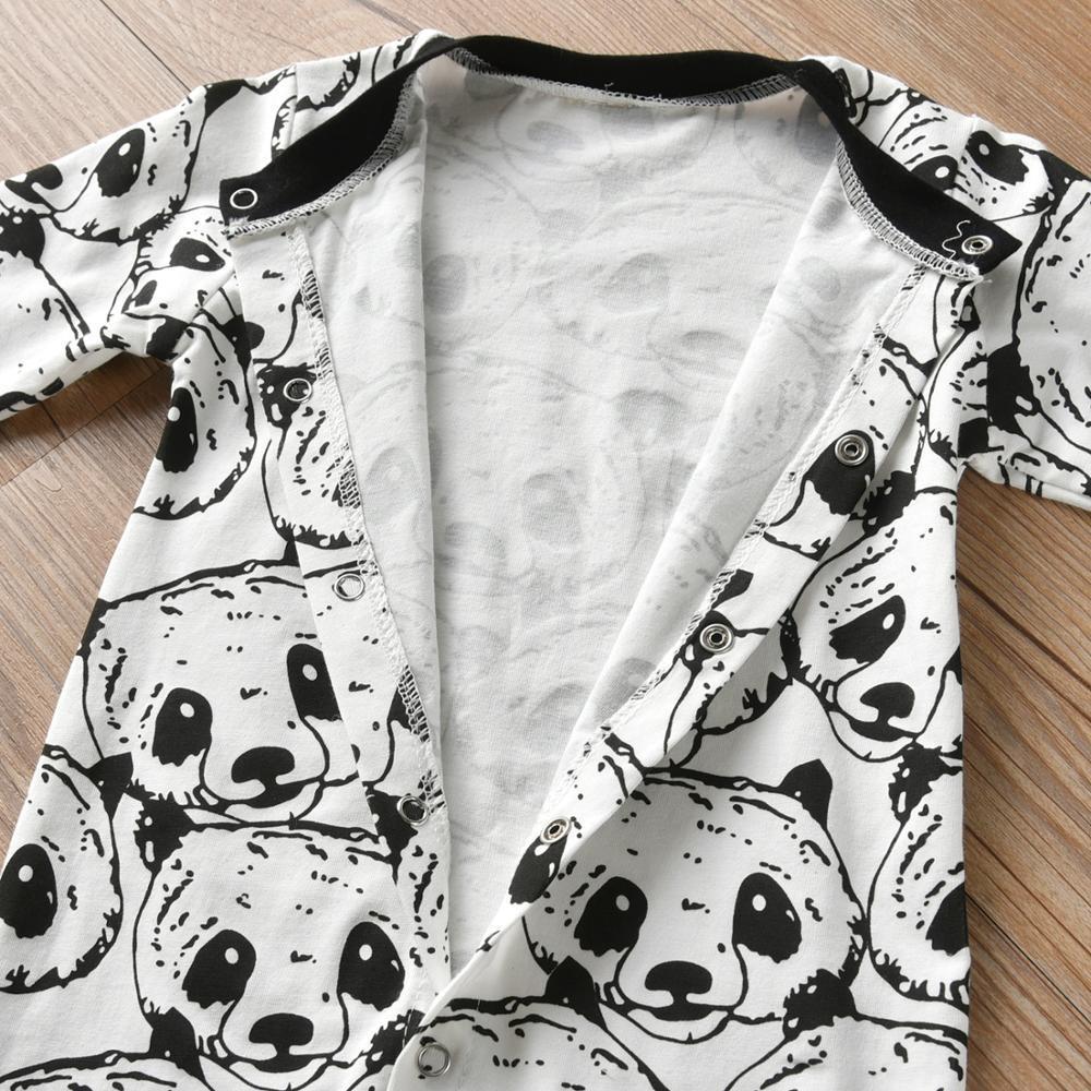 Infant Baby Boy Rompers Clothing Cartoon Panda Patter Long Sleeve Jumpsuit+Hat 2Pcs Toddler Outfits Set Newborn Baby Clothes LJ201023