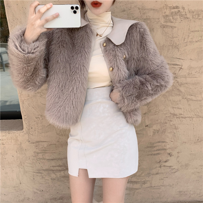 2021 Autumn Women's Clothes Hairy New Korean Loose with Sleeve Long Sleeves Stylish Fur Petals Cute Collar Coat FBH1, White
2021 Autumn Women's Clothes Hairy New Korean Loose with Sleeve Long Sleeves Stylish Fur Petals Cute Collar Coat FBH1, White