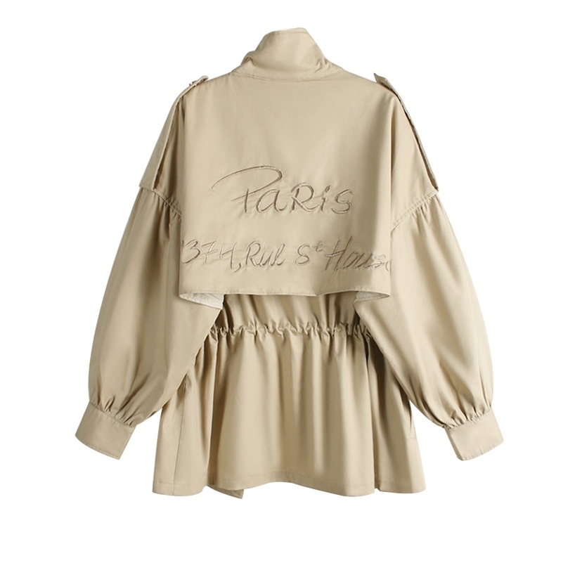 new Korean version of casual tooling windbreaker in the long section of loose jacket thin section women's tide 201211