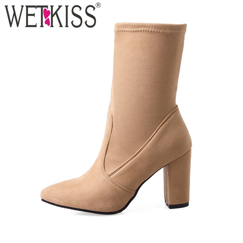 WETKISS Big Size 32-43 Fashion 2021 Ladies Ankle Boots Women Flock Thick High Heels Shoes Woman Pointed toe Female Boot Footwear, Black
WETKISS Big Size 32-43 Fashion 2021 Ladies Ankle Boots Women Flock Thick High Heels Shoes Woman Pointed toe Female Boot Footwear, Black