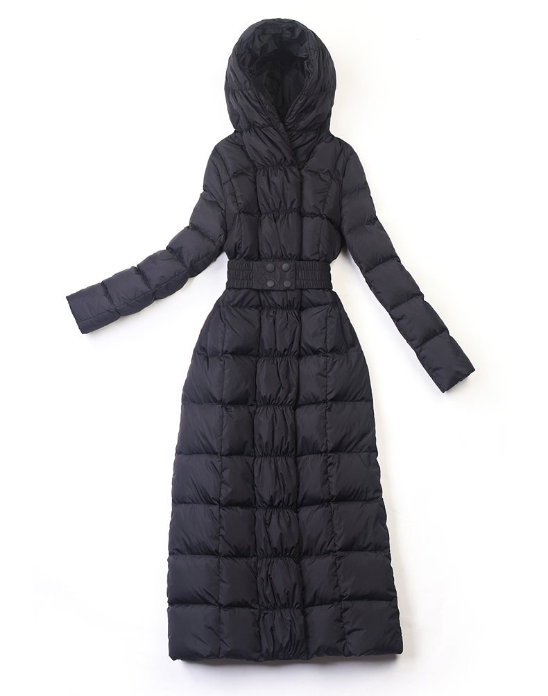 new womens winter Long down jackets hooded belt big size black navy blue plus size thickening outerwear coats 201029
