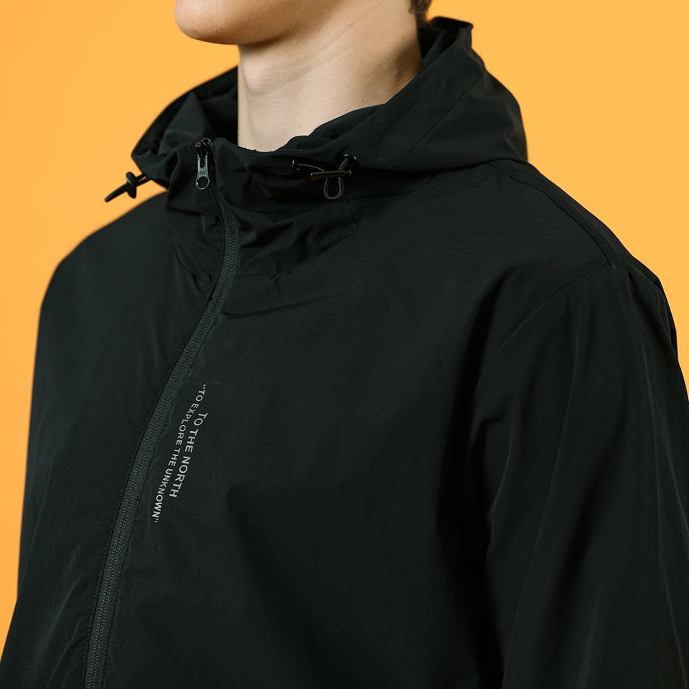SIMWOOD Autumn new thin jacket men hooded fashion jackets letter print windbreaker high quality outerwear coats SJ130435 201119