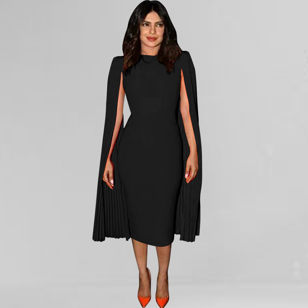 Hot Sale Tea Length Evening Dresses Pink Black Blue Bodycon Dresses Sheath 2021 Formal Party Gowns