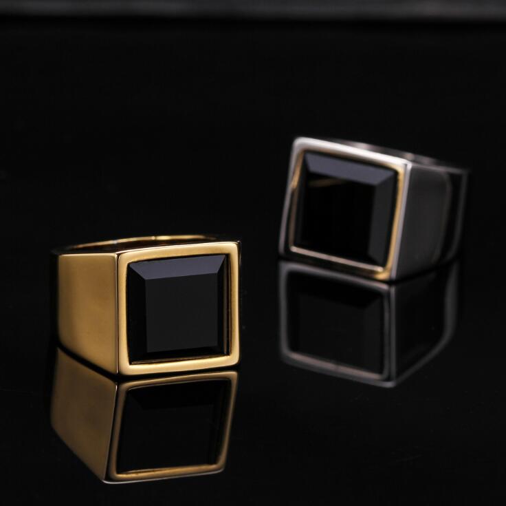 Fashion Men's Stainless Steel & Black Imitation Agate Stone Ring with Shinning Surface Finishing and Gold Plated
Fashion Men's Stainless Steel & Black Imitation Agate Stone Ring with Shinning Surface Finishing and Gold Plated