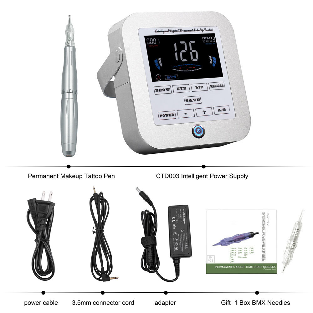 BIOMASER Permanent Makeup Rotary Machine Eyebrow Tattoo Kits Professional Pen Eyebrow Eyeliner Lip Tattoo Set 201112