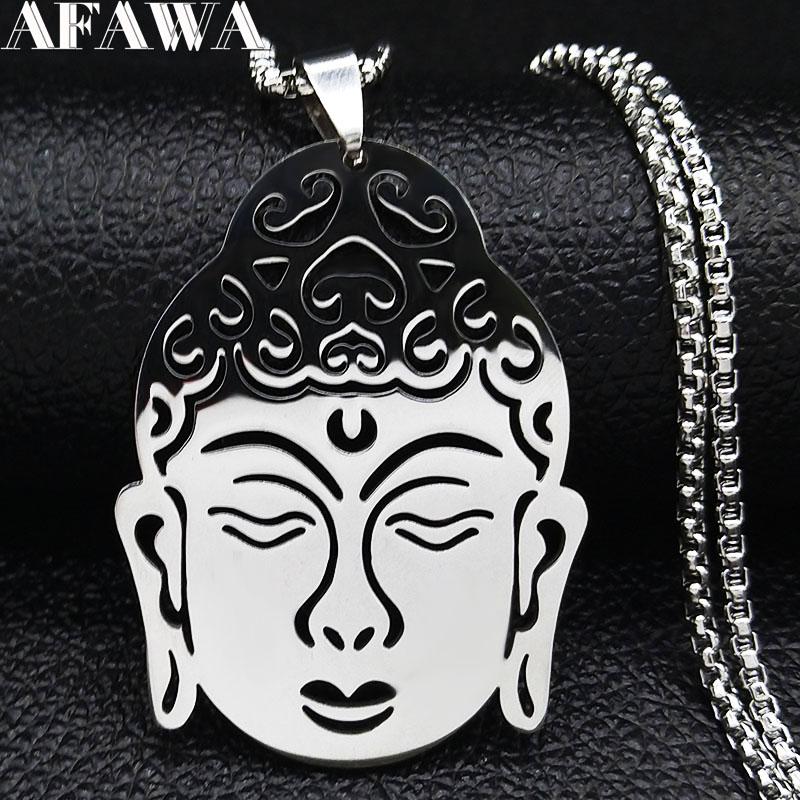 2021 Religious Buddha Head Stainless Steel Necklace for Women Silver Color Chain Necklace Jewelry collar largo mujer N1200S02
2021 Religious Buddha Head Stainless Steel Necklace for Women Silver Color Chain Necklace Jewelry collar largo mujer N1200S02