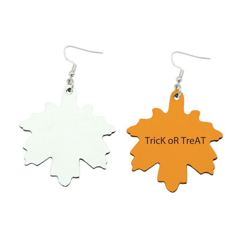 Sublimation Earrings Double Sided Leather Earring Pendants Sublimation Blanks Creative Gifts Thermal Transfer Leaves Earrings