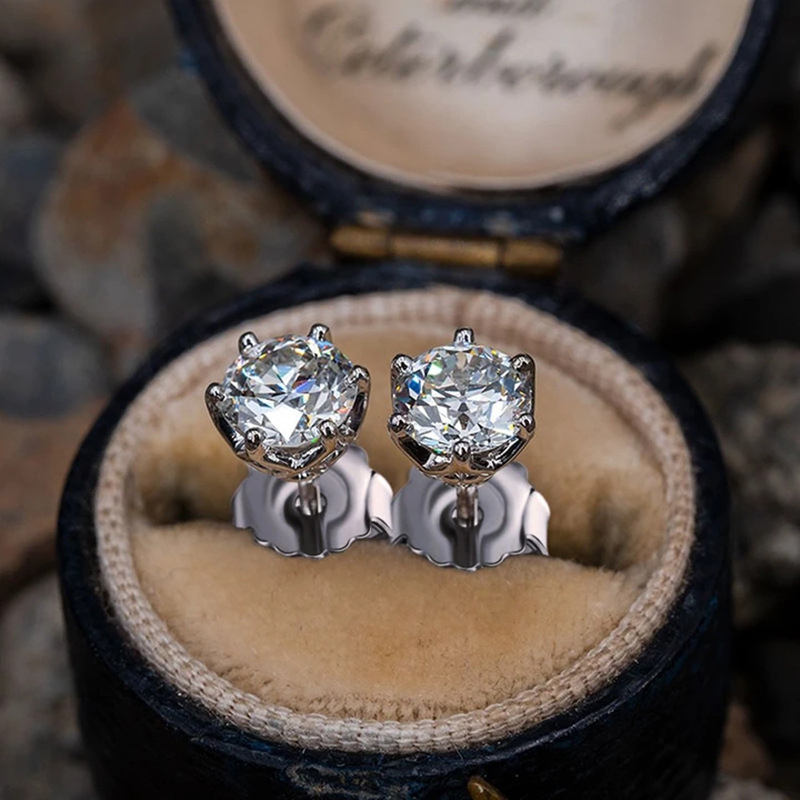 COSYA Real 1 Carat Diamond Stud Earrings For Women 925 Sterling Silver Party Wed Fine Jewelry Valentine's Day Gifts 220211