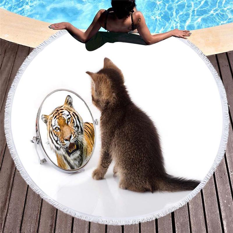 Animal cat large round beach towel adult fringed summer bath towel printing microfiber 150cm yoga mat Blanket
Animal cat large round beach towel adult fringed summer bath towel printing microfiber 150cm yoga mat Blanket