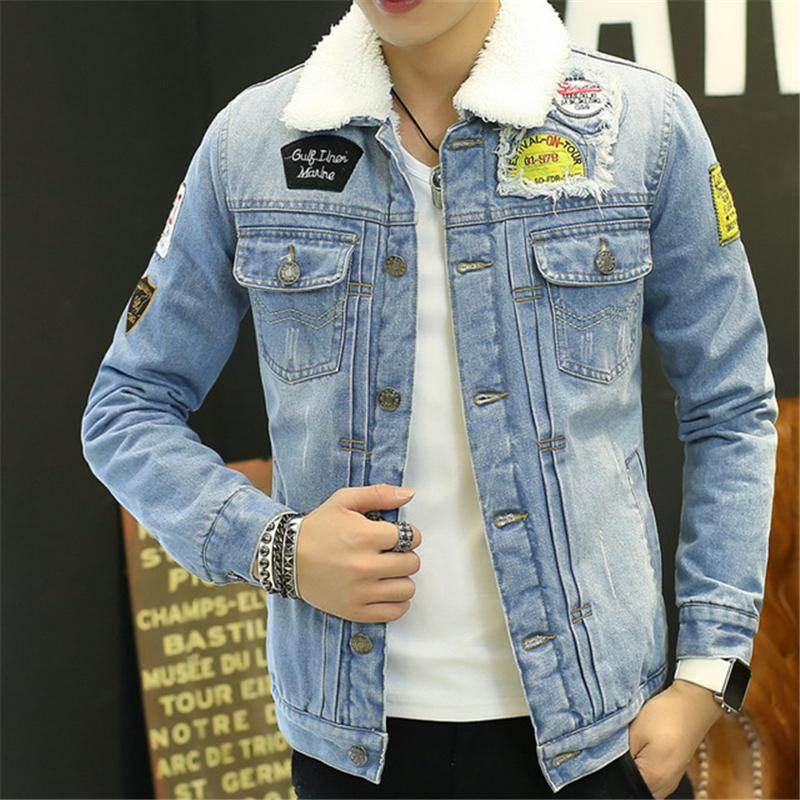 Men Jacket and Coat Trendy Warm Fleece Thick Denim Jacket 2020 Winter Fashion Mens Jean Outwear Male Cowboy Plus Size 3XL