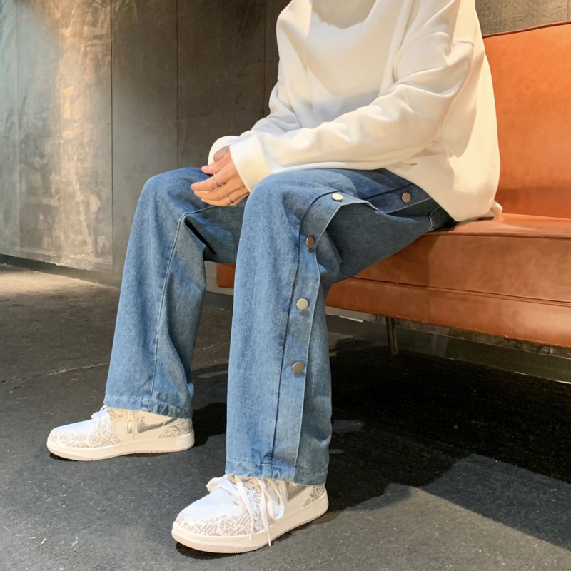Men's Spring 2021 and Winter New Buttoned Wide Brim Pants Fashion Young Clothes IZBH, Blue
Men's Spring 2021 and Winter New Buttoned Wide Brim Pants Fashion Young Clothes IZBH, Blue