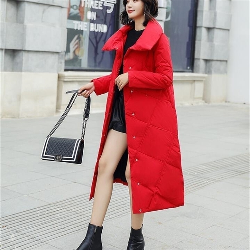 Veste d'hiver femmes nouvelle dame hiver chaud manteau femmes Slim blanc canard doudoune longue vers le bas Parka femme ver 201201