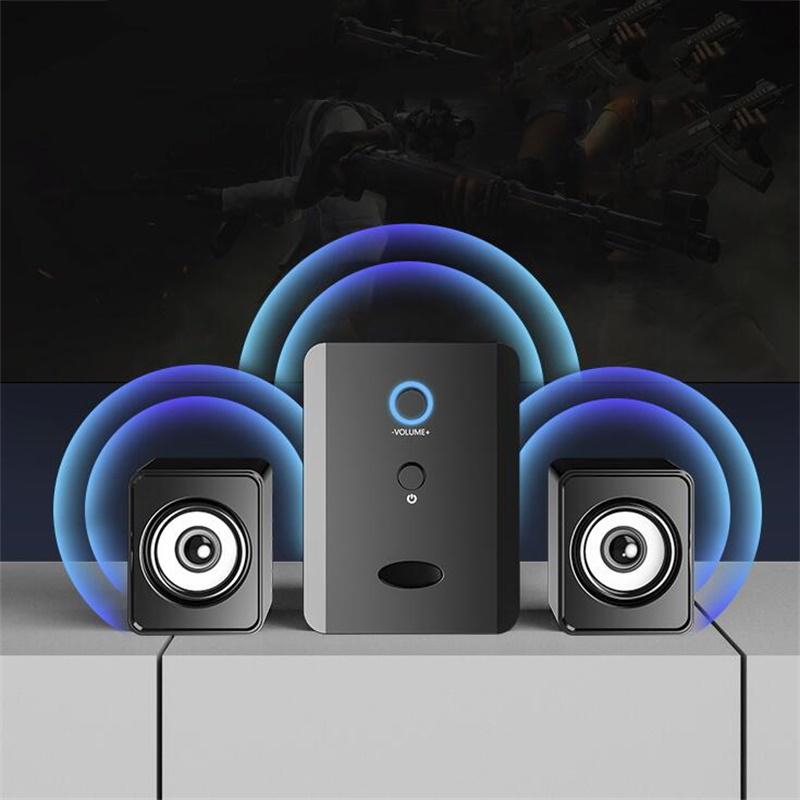 USB Wired Combination Speakers Desktop Laptop Sound Box Bass Stereo Music Player SubwooferPhones Computer 3pcsSet