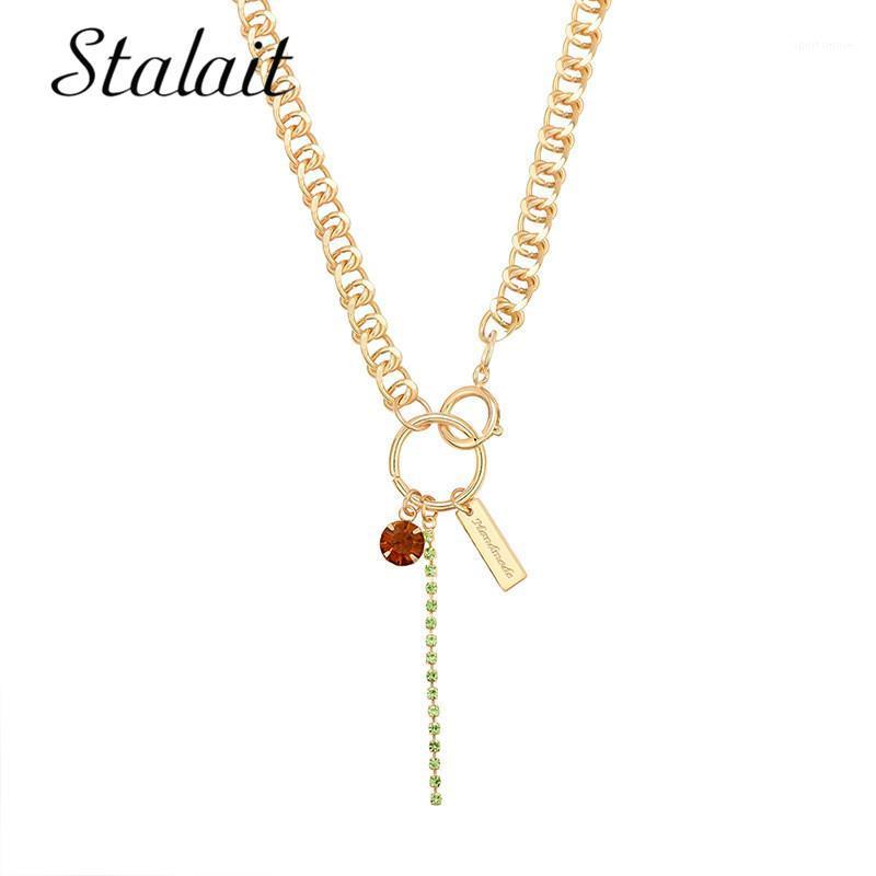 New Simple Chain Metal Circle Necklace Fashion Long Chain Green Crystal Letter Card Pendant Necklace Gold /Silver Color Jewelry1
New Simple Chain Metal Circle Necklace Fashion Long Chain Green Crystal Letter Card Pendant Necklace Gold /Silver Color Jewelry1