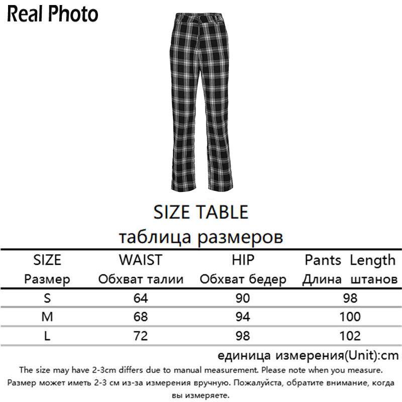 Rapwriter Casual Plaid High Waist Pant Fashion Loose Straight Trousers Checkered Harajuku Baggy Sweatpants Pantalon 201109