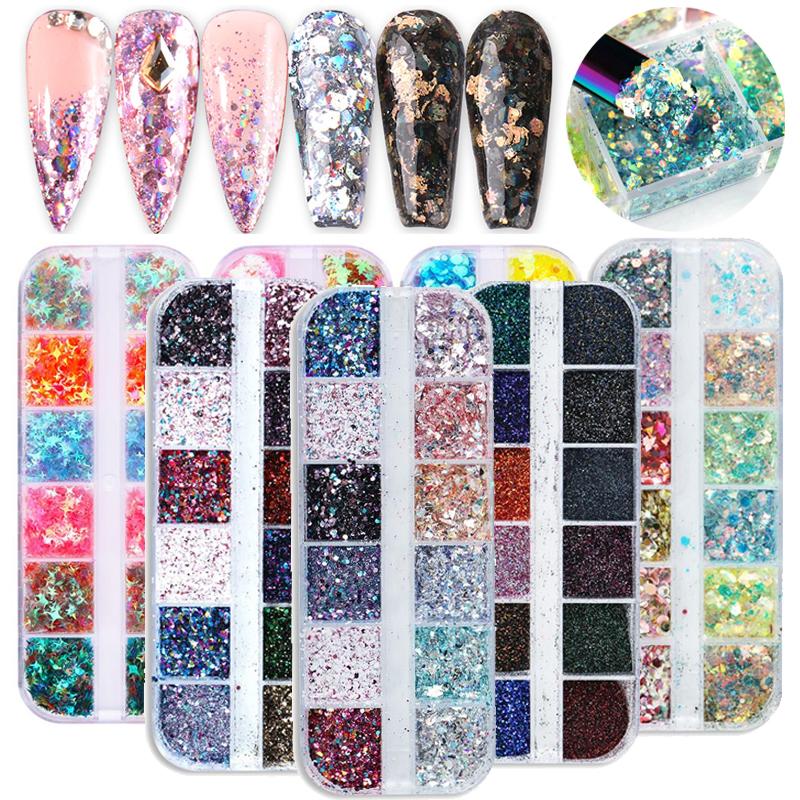 12 Grids Nail Glitter Sequins Irregular Mixed Flakes Paillette Tips Round Star Chrome Pigment Manicures Nail Art Decoration DIY
12 Grids Nail Glitter Sequins Irregular Mixed Flakes Paillette Tips Round Star Chrome Pigment Manicures Nail Art Decoration DIY