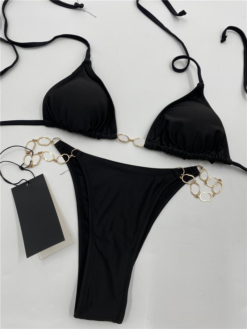 Trendy Letters Chain Bikinis Sexy Split Halter Spa Pools Bathing Suit Summer Beach Diving Swimsuit Women Fashion Swimwear, Black;with tag
Trendy Letters Chain Bikinis Sexy Split Halter Spa Pools Bathing Suit Summer Beach Diving Swimsuit Women Fashion Swimwear, Black;with tag