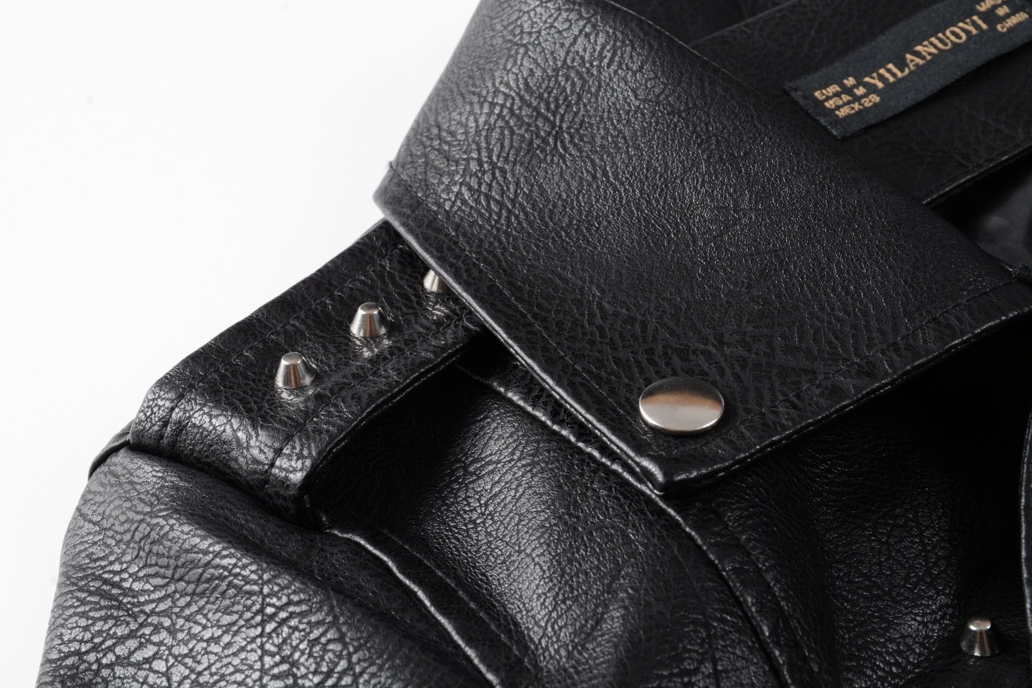 2020 New Women Autumn Winter Faux Soft Leather Jackets Coats Lady Black PU Rivet Zipper Epaulet 3D print Motorcycle Streetwear T200805