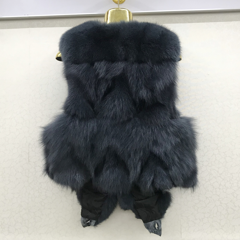 Women 100% Genuine Real Fur Vest Natural Soft Fur Sleeveless Jacket Lady Quality Warm Real Fur Gilet 201016