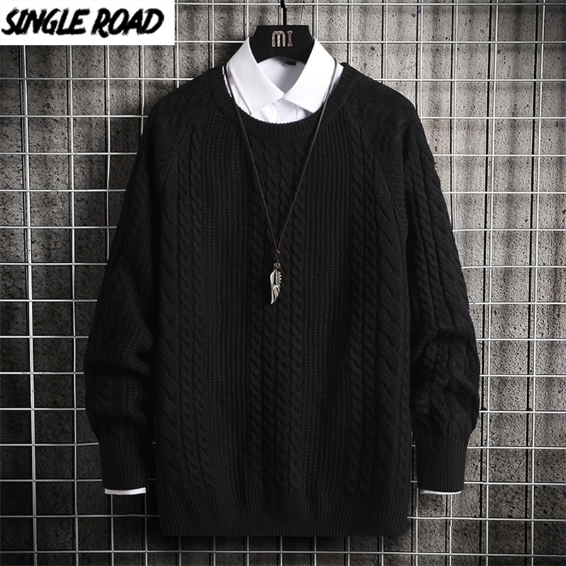 SingleRoad Oversized Mens Knitted Sweater Men Winter Hip Hop Harajuku Korean Casual Sweaters Pullover Black Sweater Men 201201
SingleRoad Oversized Mens Knitted Sweater Men Winter Hip Hop Harajuku Korean Casual Sweaters Pullover Black Sweater Men 201201