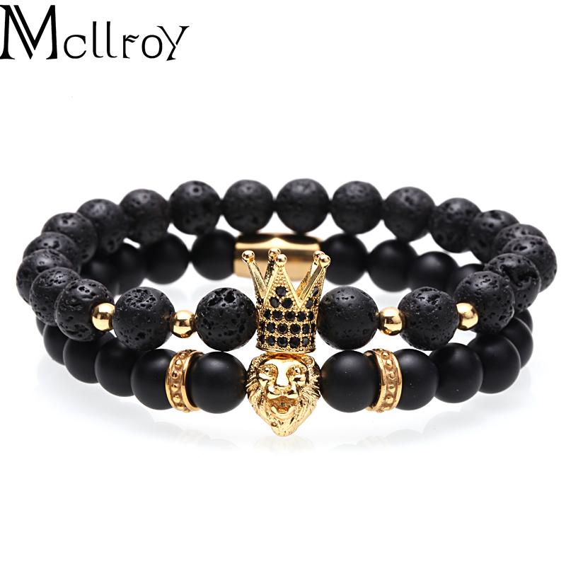 Charm Bracelets Mcllroy Bracelet Men/women/natural Stone/beads/stainless Steel Lion Set Copper Cz Zircon Crown Jewelry Male
Charm Bracelets Mcllroy Bracelet Men/women/natural Stone/beads/stainless Steel Lion Set Copper Cz Zircon Crown Jewelry Male
