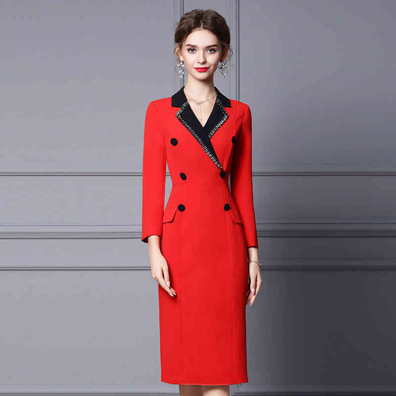 Casual Dresses Zhili suit dress autumn high-grade Nail Drill formal occasion slim red skirt FR31
Casual Dresses Zhili suit dress autumn high-grade Nail Drill formal occasion slim red skirt FR31