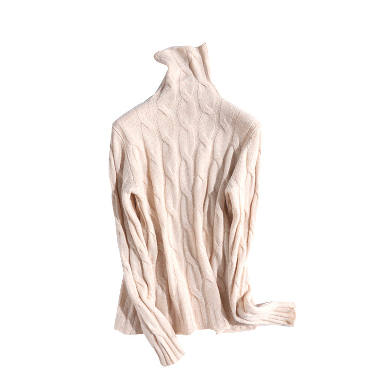 Winter Women Pullovers Sweater Knitted Elasticity Casual Jumper Fashion Turtleneck Warm Female 100% Merino Wool Cashmere Sweater 201130