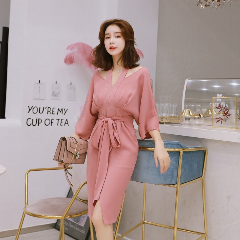 2021 New Female fashion club pink three-quarters length necktie summer dress 27CE, Black
2021 New Female fashion club pink three-quarters length necktie summer dress 27CE, Black