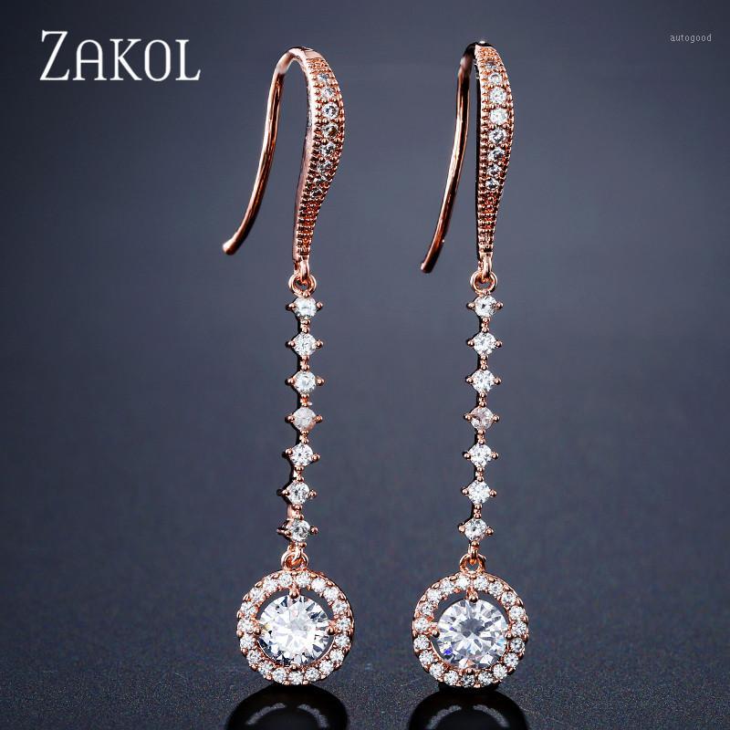 Dangle & Chandelier ZAKOL Fashion Round Zircon Crystal Long Hook Earrings For Women Engagement Party Jewelry Boucle D'oreille Femme Bij
Dangle & Chandelier ZAKOL Fashion Round Zircon Crystal Long Hook Earrings For Women Engagement Party Jewelry Boucle D'oreille Femme Bij