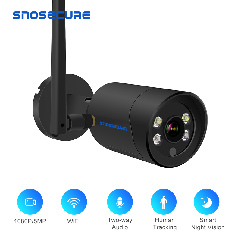 SNOSECURE 5MP wifi outdoor ip camera Waterproof wifi Bullet camera black color two way audio security cctv camera
SNOSECURE 5MP wifi outdoor ip camera Waterproof wifi Bullet camera black color two way audio security cctv camera