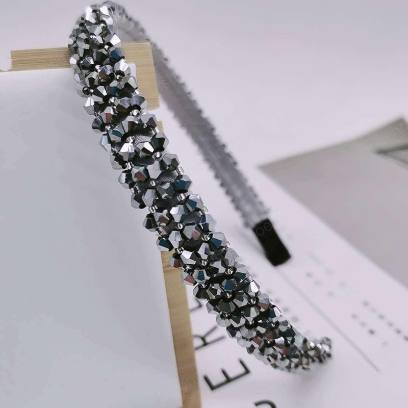 Fashion Hair Sticks Shiny Rhinestone Crystal Hair Band for Women Girl Head Hoop Fashion Hair Accessories Headwear 12 Colors