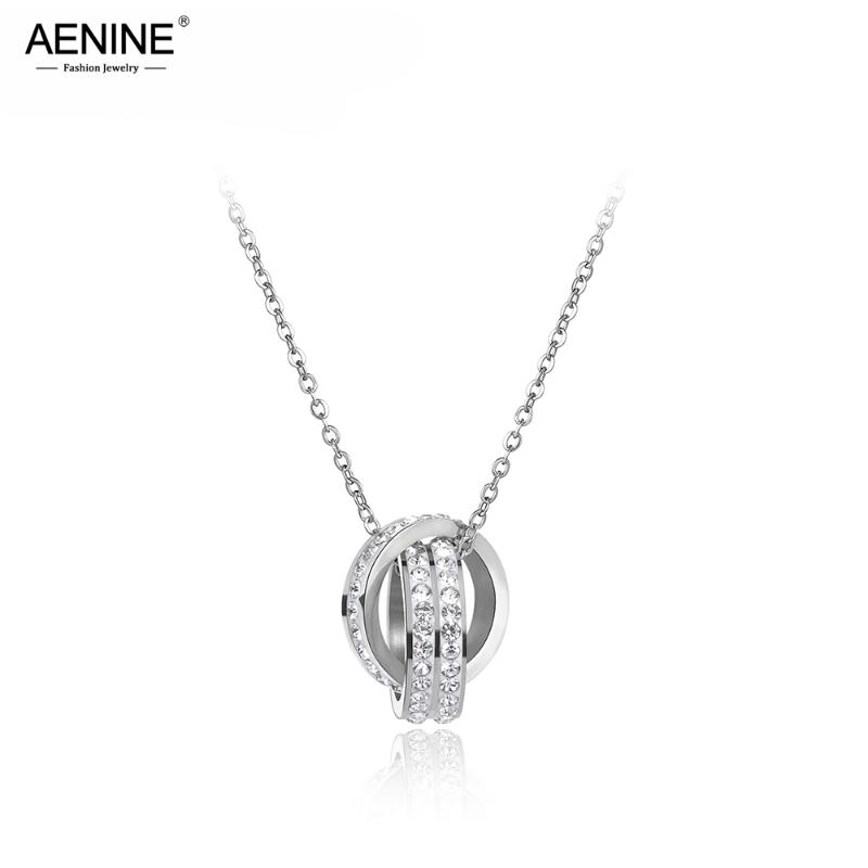 AENINE Trendy Double Circle Choker Necklaces For Women Pave Setting Rhinestone Stainless Steel Pendant Necklace Jewelry AN18038
AENINE Trendy Double Circle Choker Necklaces For Women Pave Setting Rhinestone Stainless Steel Pendant Necklace Jewelry AN18038