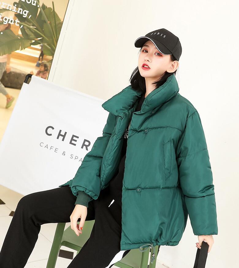 Fashion Casual Cotton wadded jacket Winter jacket women Stand collar Short Cotton Coat Womens Thick warm Parkas High quality 201217
