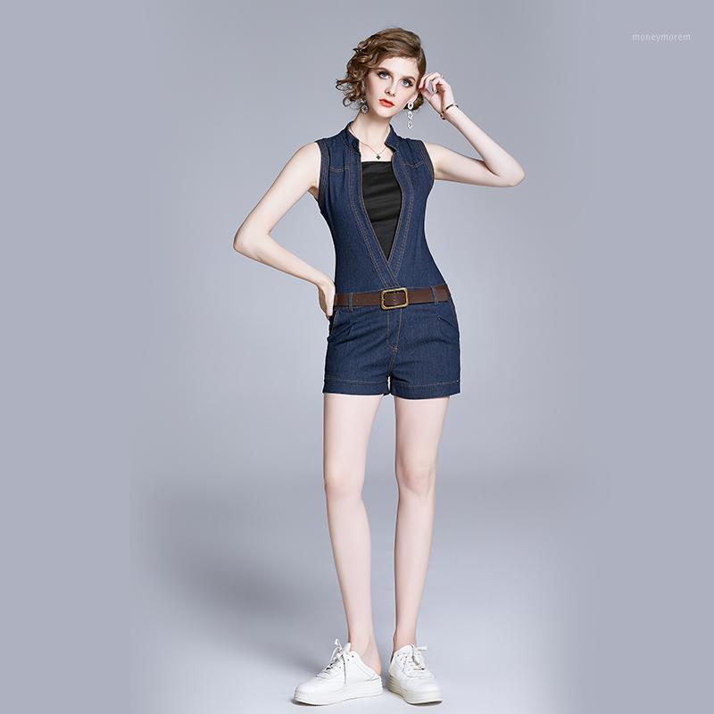 Europe will spot the new sleeveless v-neck jumpsuits cowboy shorts cultivate one' morality show thin jumpsuit1, Blue
Europe will spot the new sleeveless v-neck jumpsuits cowboy shorts cultivate one' morality show thin jumpsuit1, Blue