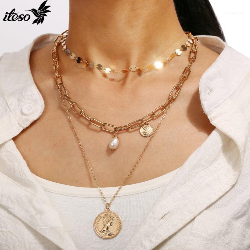 ITESO New Bohemian Gold Necklaces For Women Retro Multilayer Pearl Pendants Necklace Portrait Chokers 2020 Fashion Jewelry Gift1
ITESO New Bohemian Gold Necklaces For Women Retro Multilayer Pearl Pendants Necklace Portrait Chokers 2020 Fashion Jewelry Gift1