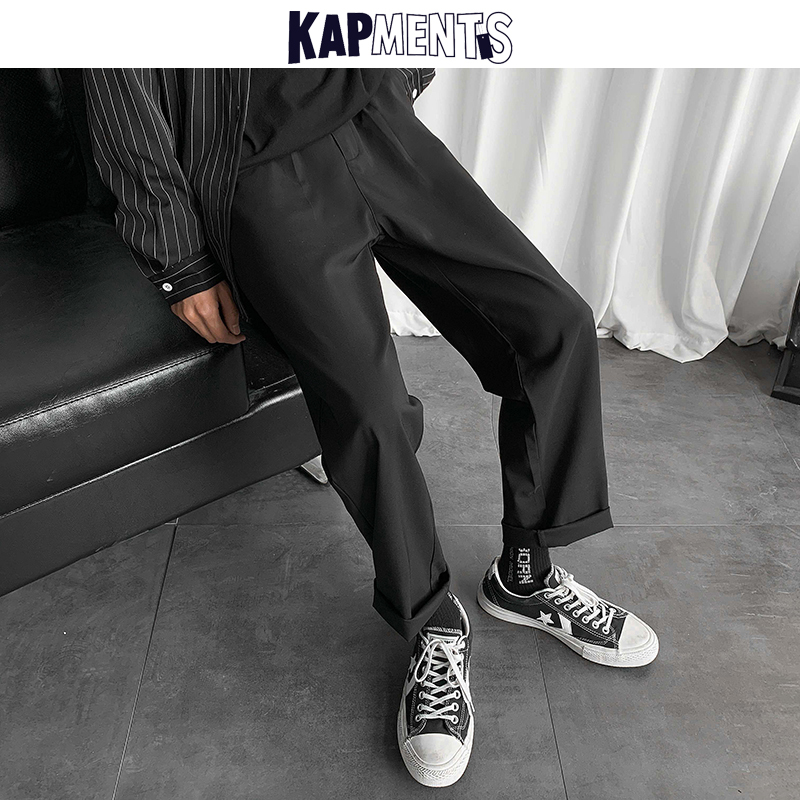 KAPMENTS Men Korean Casual Harem Pants Mens Japanese Streetwear High Waist Trousers Fashions Loose Straight Pants Plus Size 201109