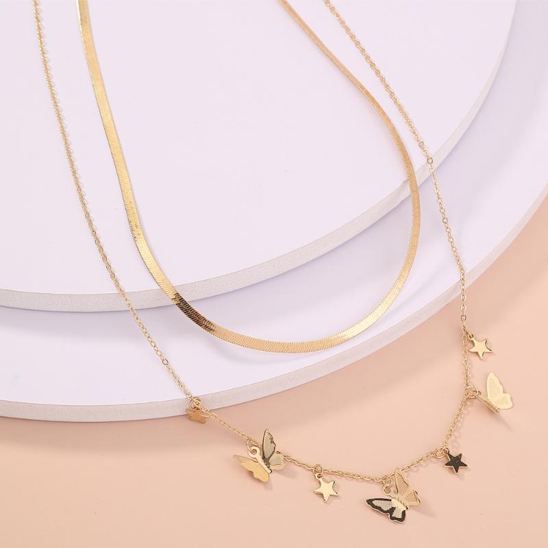 Fashion Creative Personality Double Layered Butterfly Tassel Pendant Necklace Clavicle Chain for Women
Fashion Creative Personality Double Layered Butterfly Tassel Pendant Necklace Clavicle Chain for Women
